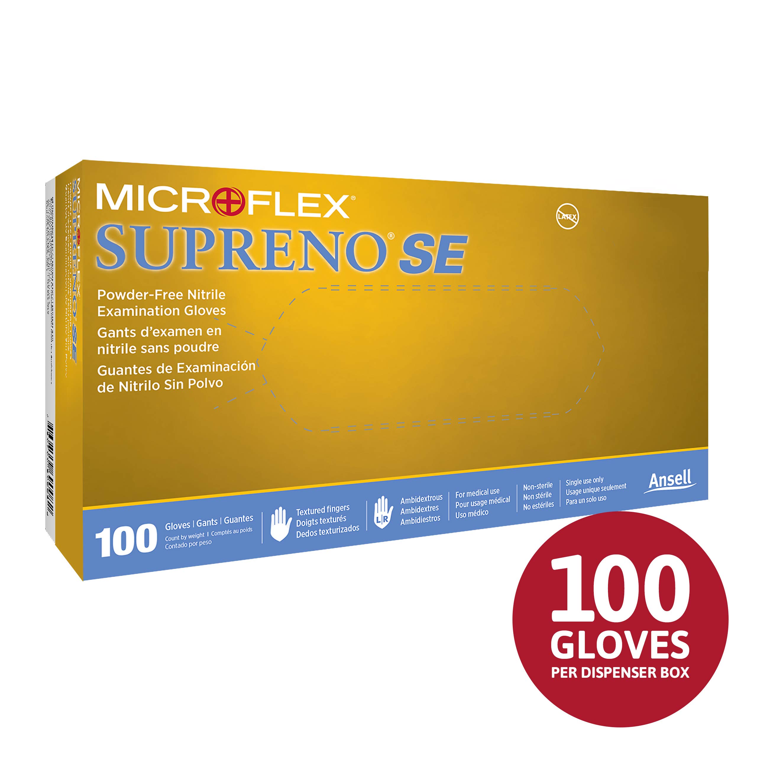 Microflex SU-690 Disposable Nitrile Gloves, Latex-Free, Powder
